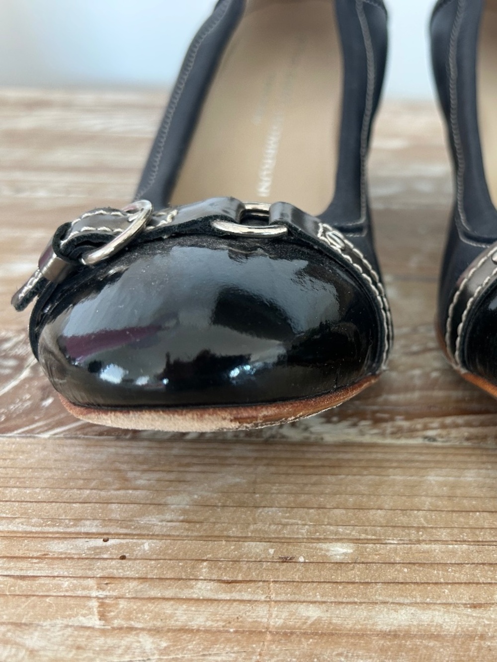 AGL (Attilo Giusti Leombruni Belted Block Heel Cap Toe Pumps Sz 39 (8.5-9) - Picture 6 of 9